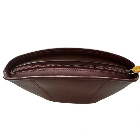 Les must de Cartier Burgundy Cosmetic Pouch Clutch Like New Condition - Picture 5 of 11